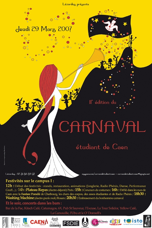 Affiche officiel du Carnaval Étudiant de Caen édition 2007