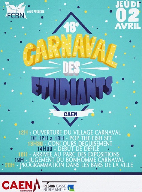Affiche officiel du Carnaval Étudiant de Caen édition 2015