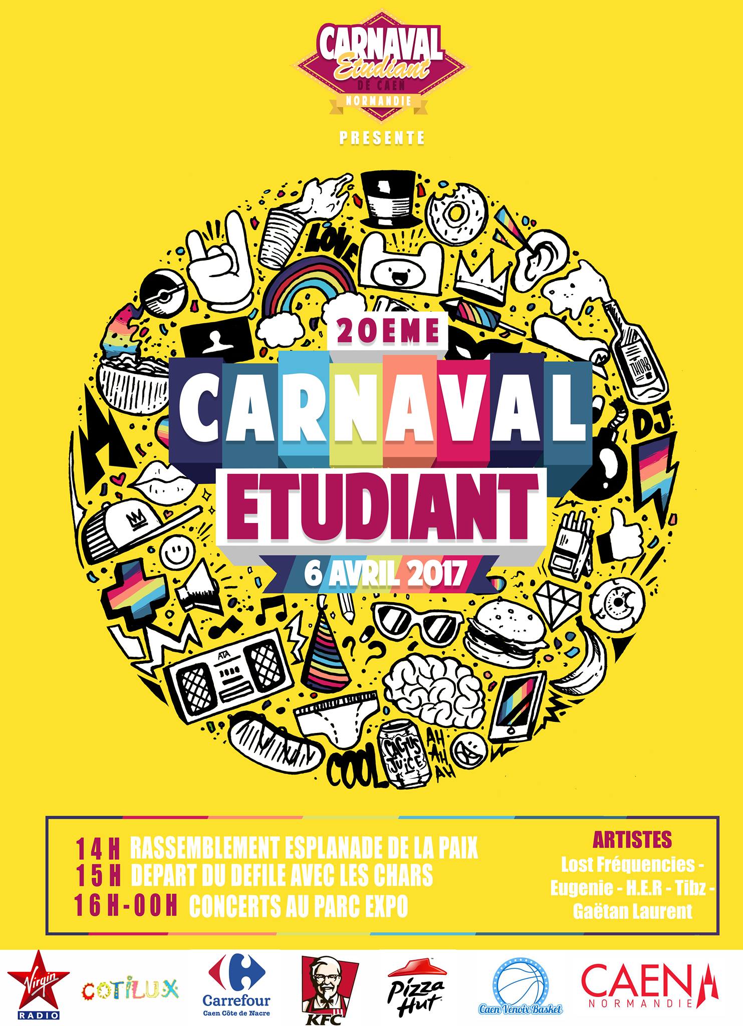 Affiche officiel du Carnaval Étudiant de Caen édition 2017