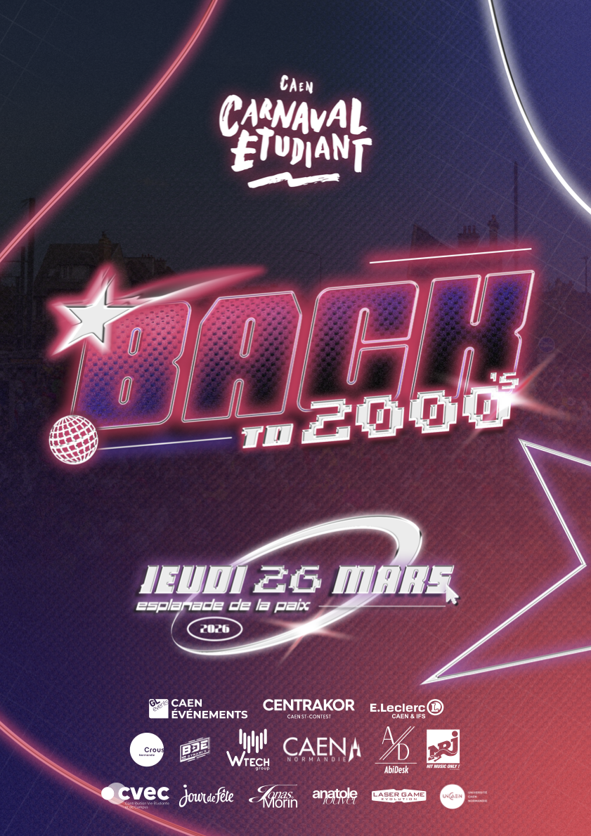 Affiche officiel du Carnaval Étudiant de Caen édition 2026